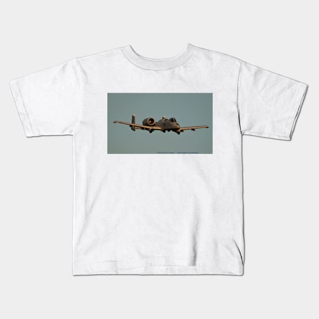 A-10C Warthog on Brrrrt run Kids T-Shirt by acefox1